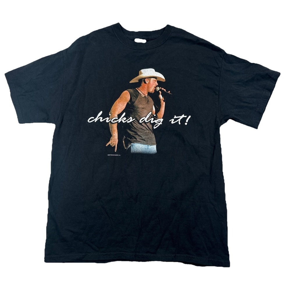 Chris Cagle Chicks Dig It T-Shirt Adult Large Band Black (Small Hole)